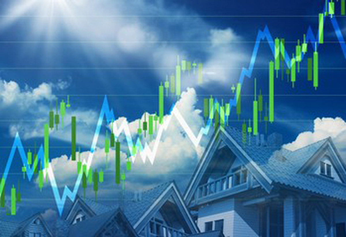 A graph over picture of houses showing changes in the El Paso residential real estate market.